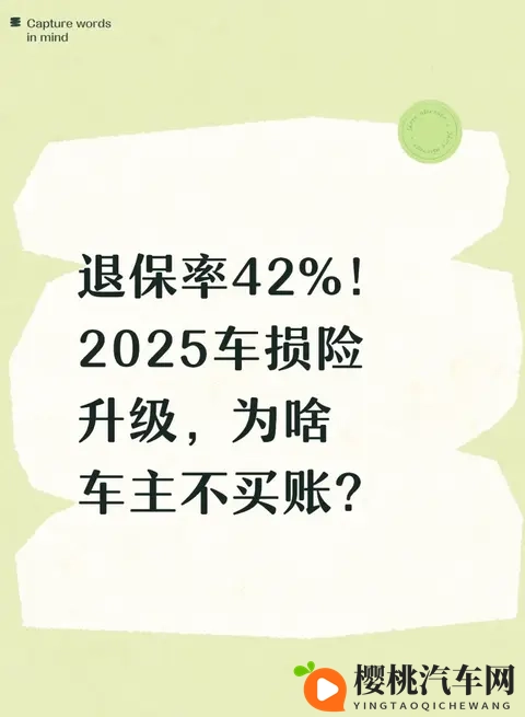 退保率42%！2025车损险升级，为啥车主不买账？-1