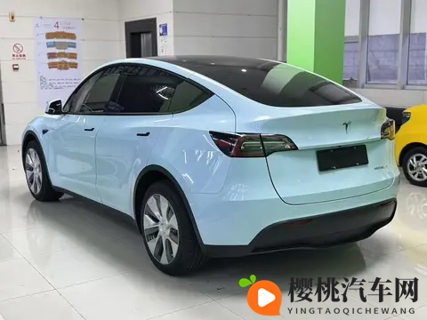 17万多圆梦科技座驾？22年蓝色Model Y长续航-3