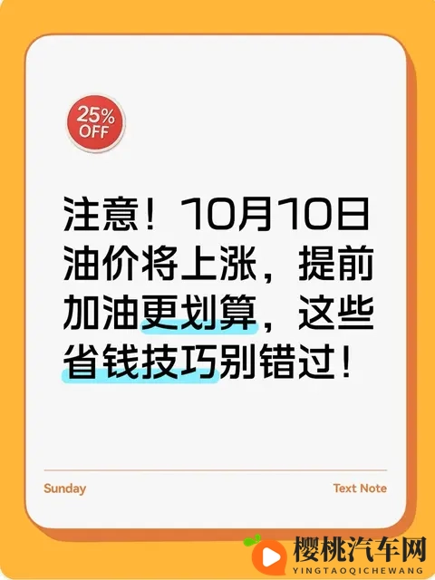 注意!10月10日油价将上涨,提前加油更划算,这些省钱技巧别错过-1