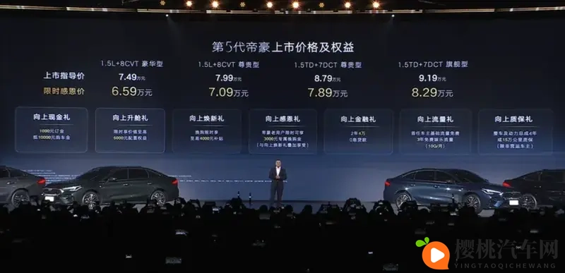 提供两种动力单元:第5代帝豪限时659万起售-1