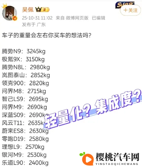 新能源车体重内卷！腾势 N9 3245kg，车重背后藏着多少技术秘密？-1