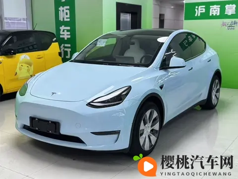 17万多圆梦科技座驾？22年蓝色Model Y长续航-1