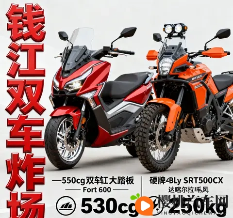 钱江双车炸场 550大踏板53匹+250kg 硬派ADV比凯越还轻 雅马哈慌了-2