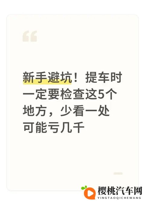 新手避坑!提车时一定要检查这5个地方,少看一处可能亏几千-1