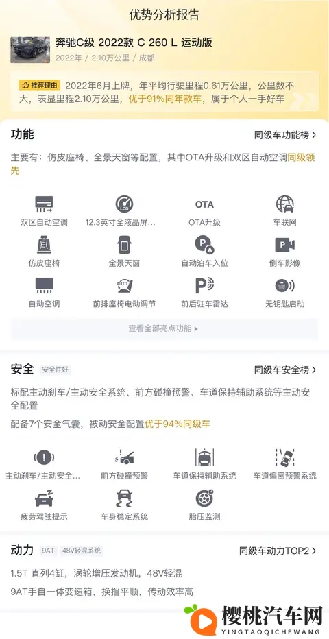 几个W,圆你奔驰梦!22年C260L运动版,一手车况香不香?-3