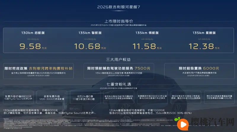 限时958万起，2026款吉利银河星舰7 EM-i上市-1