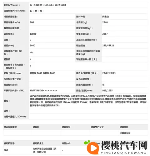 车长达到5000mm,轴距长达3030mm 大众与众08申报图正式曝光-2