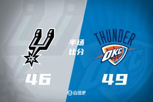 NBA杯西部决赛-雷霆半场领先马刺3分！文班7分钟+20！SGA12分！